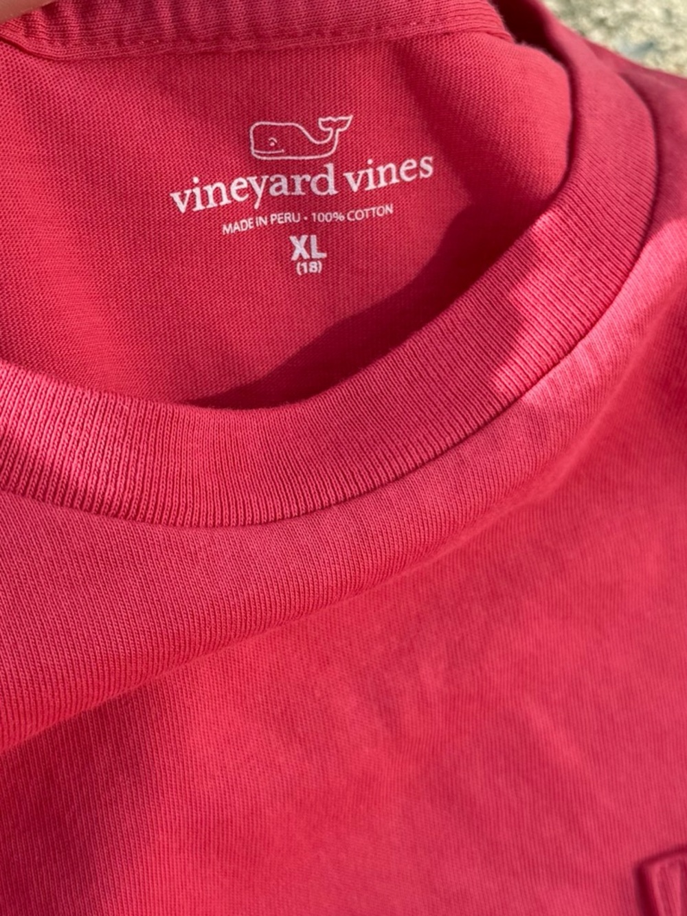Vineyard Vines Coral Whale Long Sleeve Pocket Tee XL - Picture 5 of 12